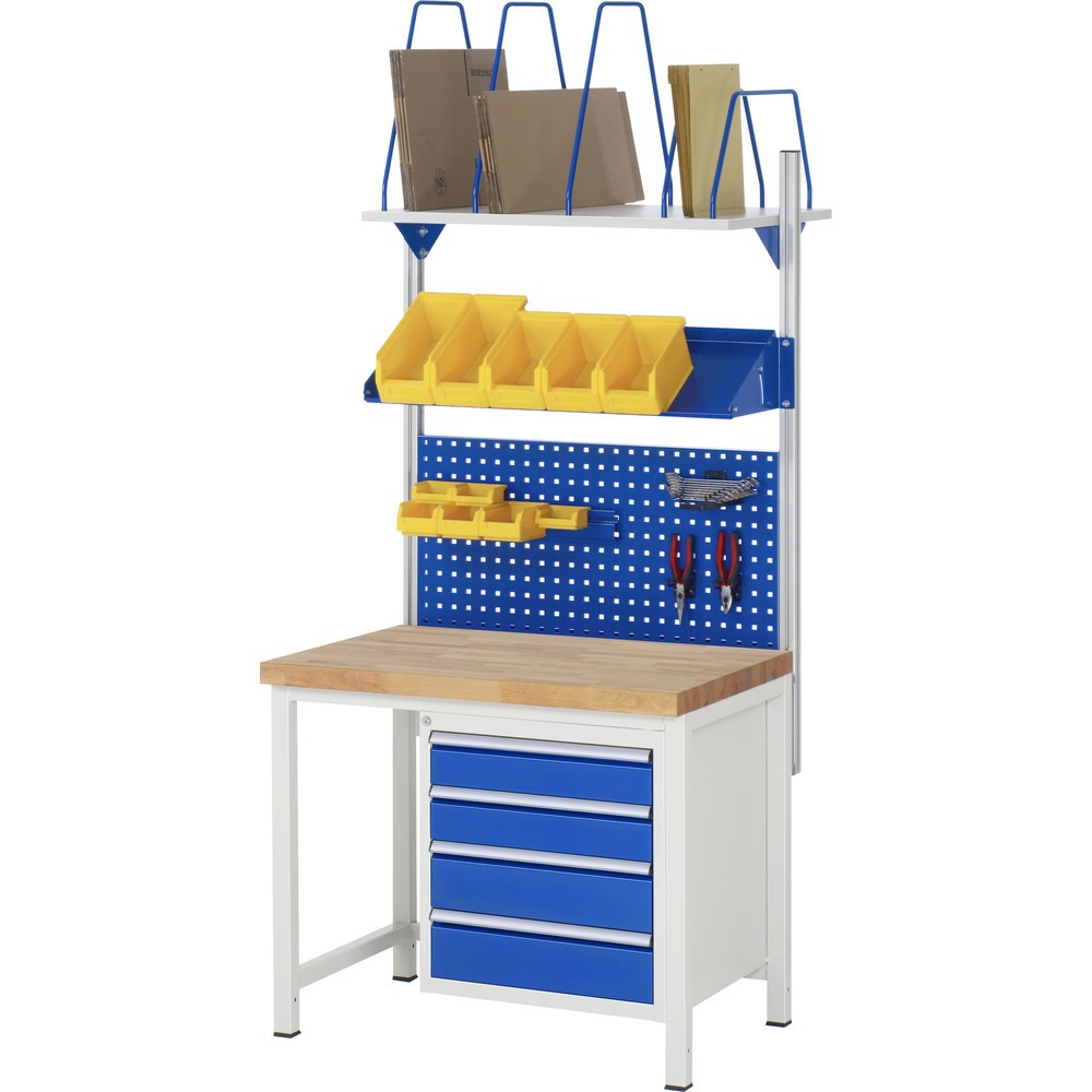 Produktabbildung Nr. 4: RAU Werkbank Serie 8000, HxBxT 840 x 1.000 x 700 mm, 4 x 90%-Auszug-Schubladen 2 x 120, 2 x 150 mm, Schubladen-TK 100 kg