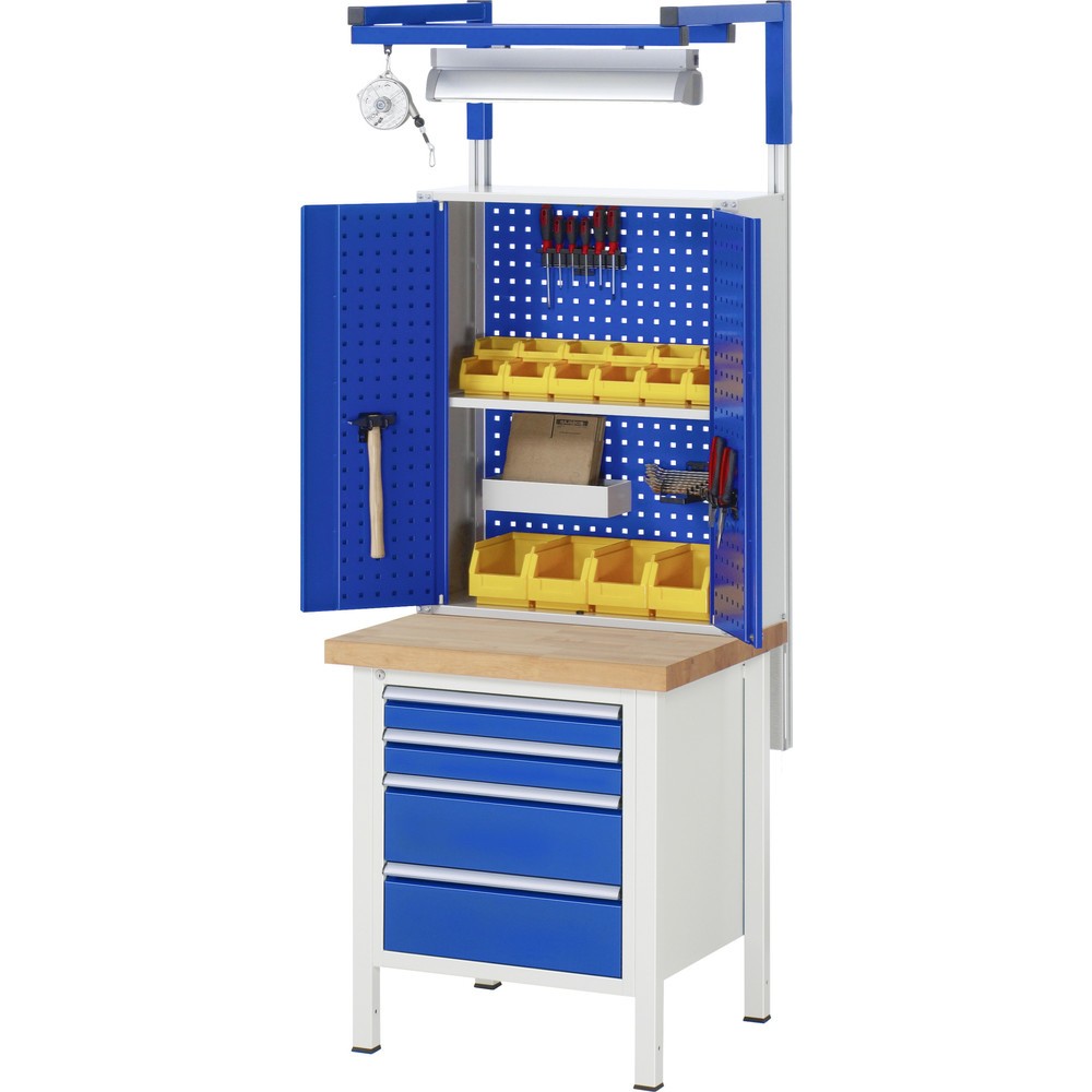 Produktabbildung Nr. 5: RAU Werkbank Serie 8000, HxBxT 840-1.040 x 750 x 700 mm, 2 x 90%-Auszug-Schubladen 1 x 150, 1 x 210 mm, Schubladen-TK 100 kg