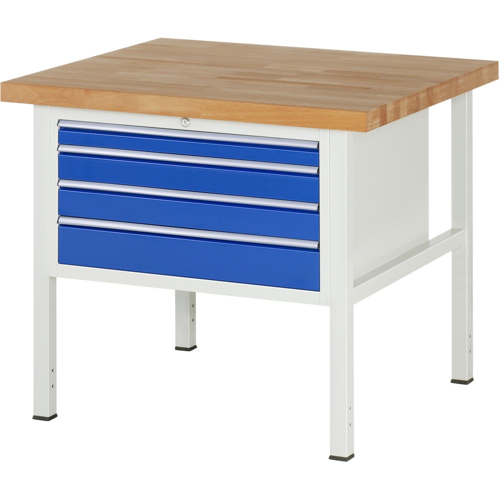 Produktabbildung Nr. 1: RAU Werkbank Serie 8000, HxBxT 840 x 1.000 x 900 mm, 4 x 90%-Auszug-Schubladen 1 x 60, 2 x 90, 1 x 120 mm, Schubladen-TK 75 kg