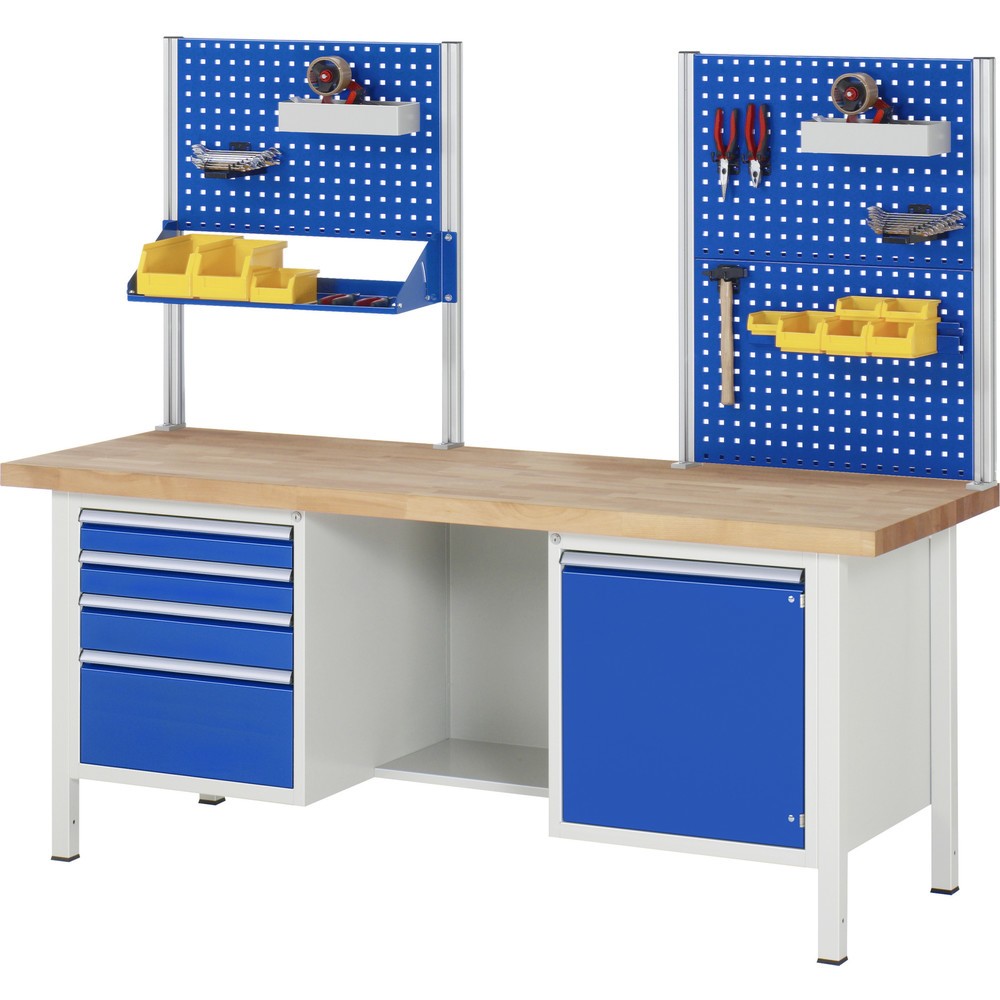Produktabbildung Nr. 6: RAU Werkbank Serie 8000, 1 Doppel-Container, HxBxT 840 x 1.500 x 700 mm, 10 x 90%-Auszug-Schubladen, Schubladen-TK 100 kg