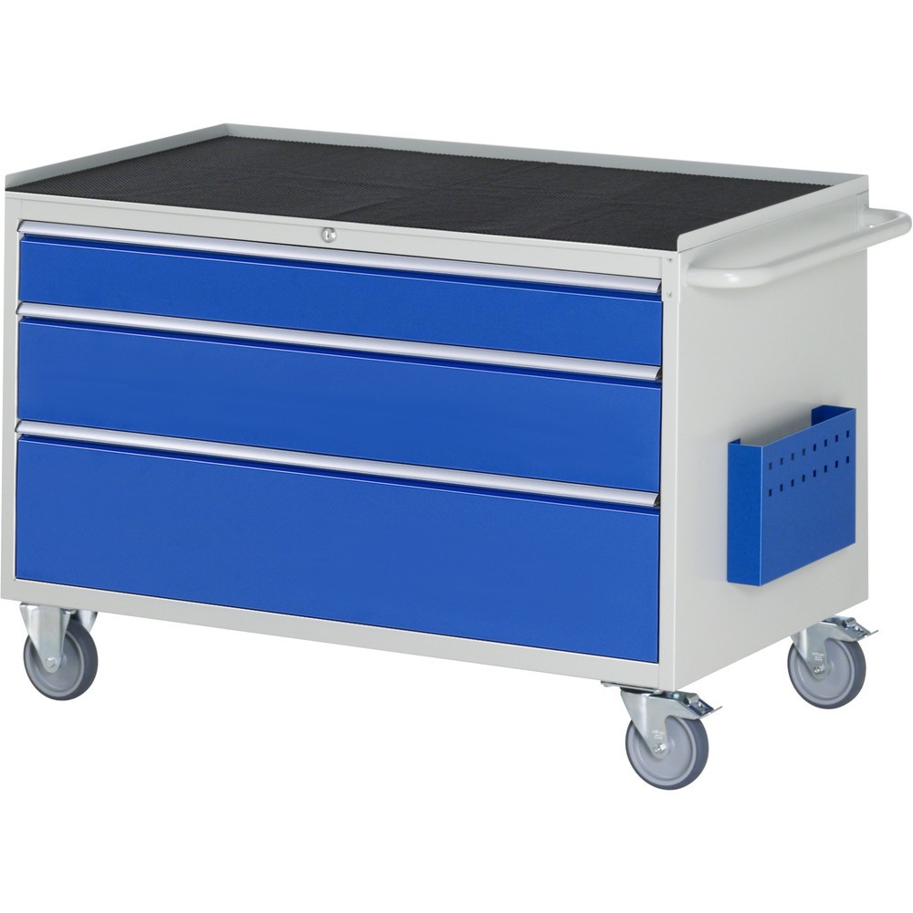 Produktabbildung Nr. 1: RAU Werkstattwagen Serie 7000, HxBxT 795 x 1.145 x 650 mm, 3 x 90%-Auszug-Schubladen 1 x 120, 1 x 180, 1 x 240 mm, Arbeitsplatte Metall