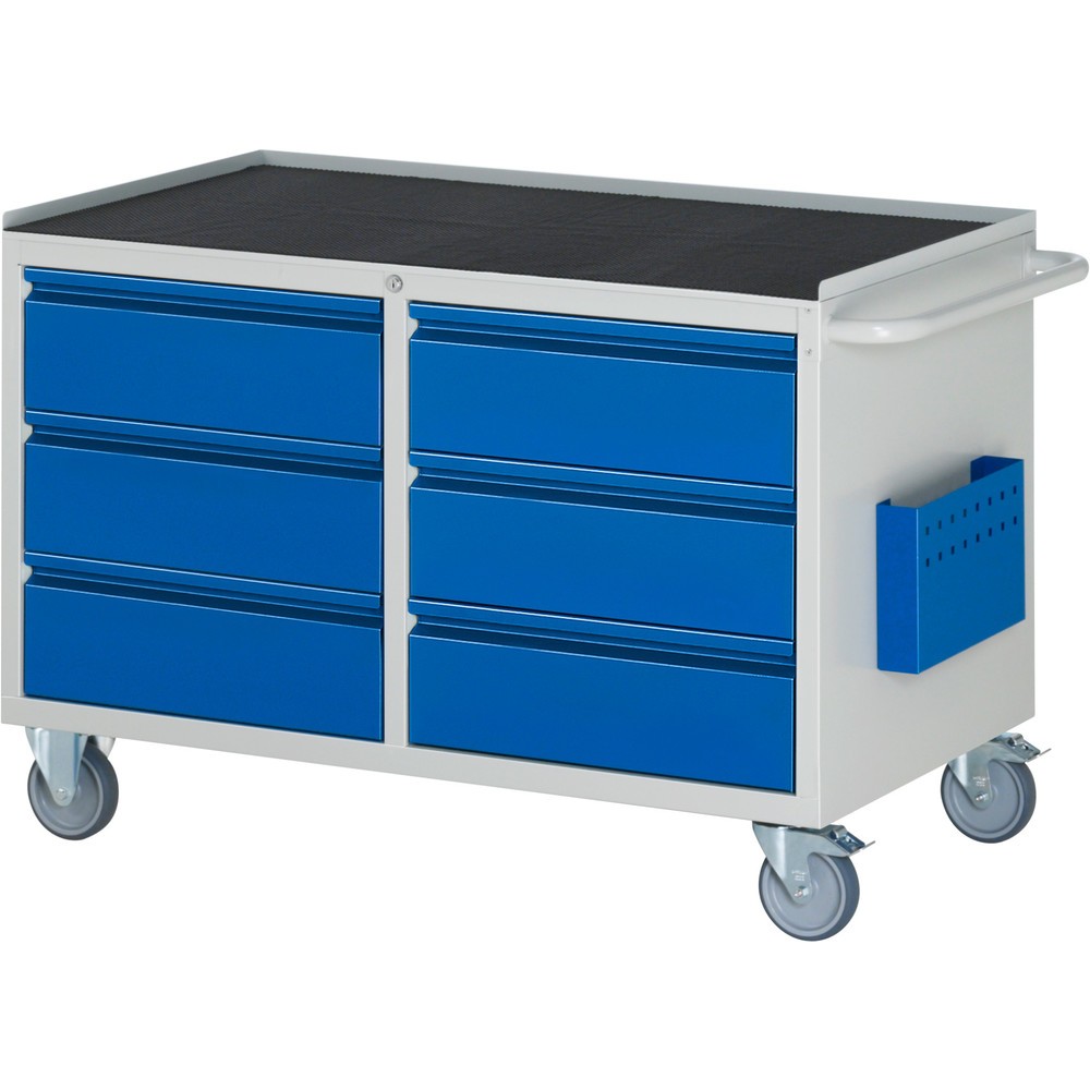 Produktabbildung Nr. 1: RAU Werkstattwagen Serie 7000, HxBxT 795 x 1.145 x 650 mm, 6 x 90%-Auszug-Schubladen, Arbeitsplatte Metall