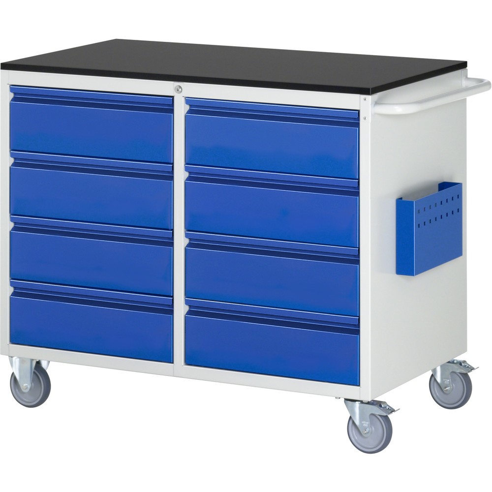 Produktabbildung Nr. 1: RAU Werkstattwagen Serie 7000, HxBxT 975 x 1.145 x 650 mm, 8 Schubladen 8 x 180 mm, Arbeitsplatte Melamin, Schubladen-TK 100 kg