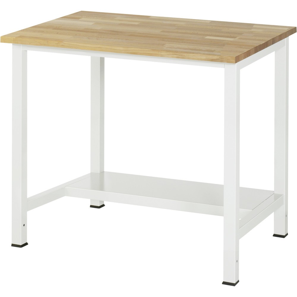 Produktabbildung Nr. 1: RAU Werktisch 900 mit Ablageboden Tiefe 320 mm, HxBxT 825 x 1.000 x 800 mm, Arbeitplatte Buche-Massiv