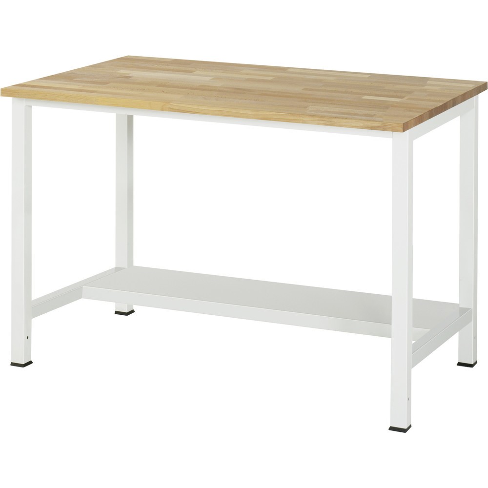 Produktabbildung Nr. 1: RAU Werktisch 900 mit Ablageboden Tiefe 320 mm, HxBxT 825 x 1.250 x 800 mm, Arbeitplatte Buche-Massiv