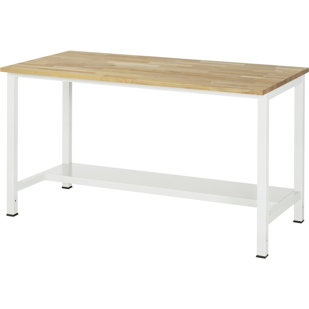Produktabbildung Nr. 1: RAU Werktisch 900 mit Ablageboden Tiefe 320 mm, HxBxT 825 x 1.500 x 800 mm, Arbeitplatte Buche-Massiv