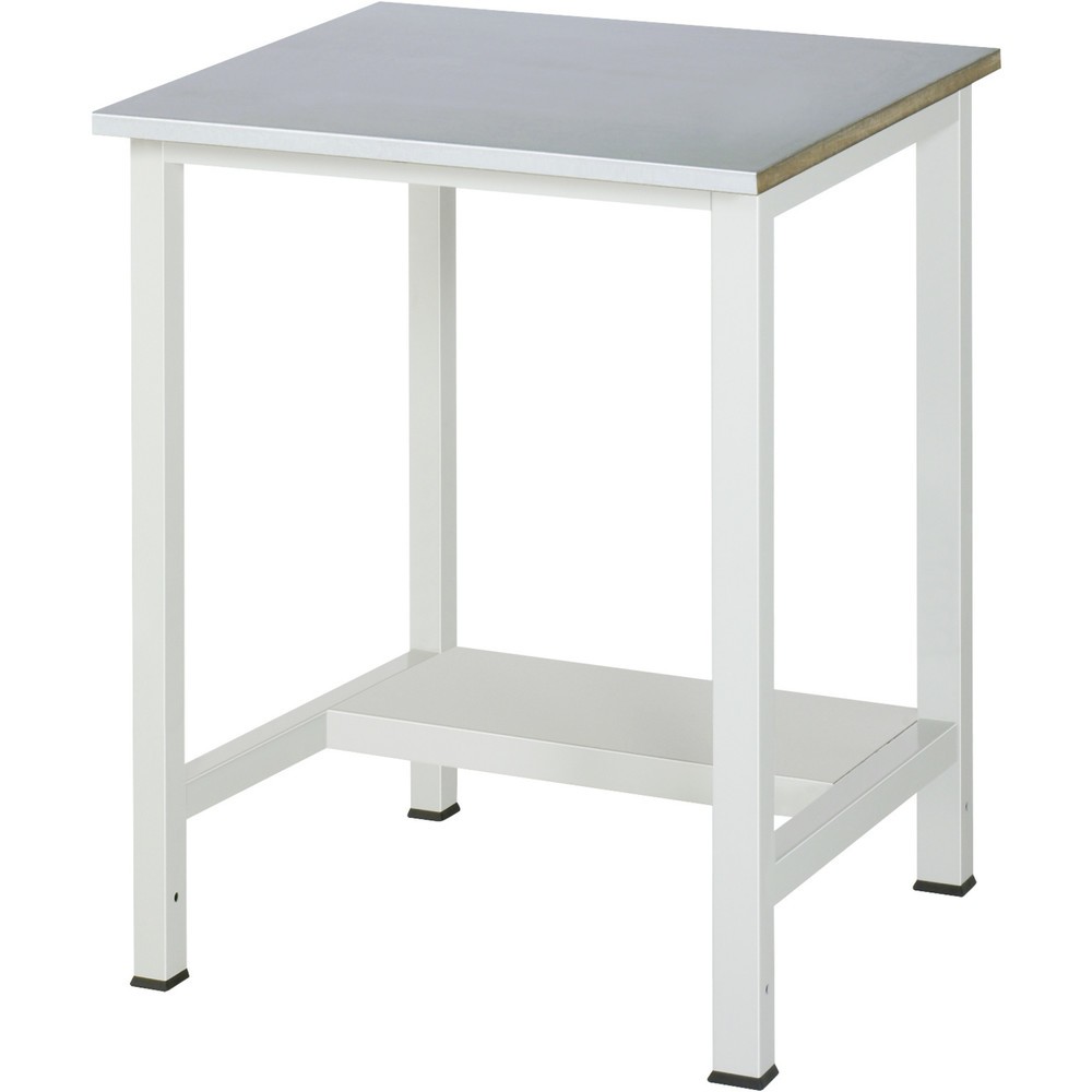 Produktabbildung Nr. 1: RAU Werktisch 900 mit Ablageboden Tiefe 320 mm, HxBxT 825 x 750 x 800 mm, Arbeitplatte Edelstahlblech-Belag