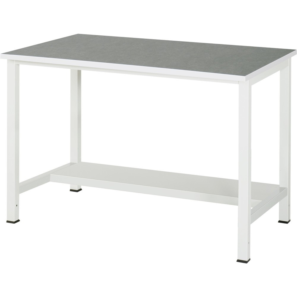 Produktabbildung Nr. 1: RAU Werktisch 900 mit Ablageboden Tiefe 320 mm, HxBxT 825 x 1.250 x 800 mm, Arbeitplatte Universal-/Linoleum-Belag