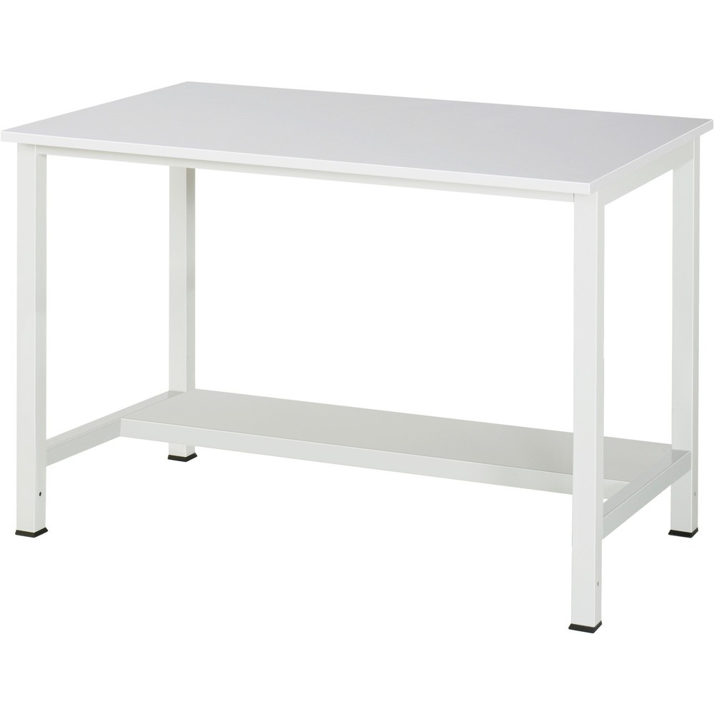 Produktabbildung Nr. 1: RAU Werktisch 900 mit Ablageboden Tiefe 320 mm, HxBxT 825 x 1.250 x 800 mm, Arbeitplatte Melamin-Belag