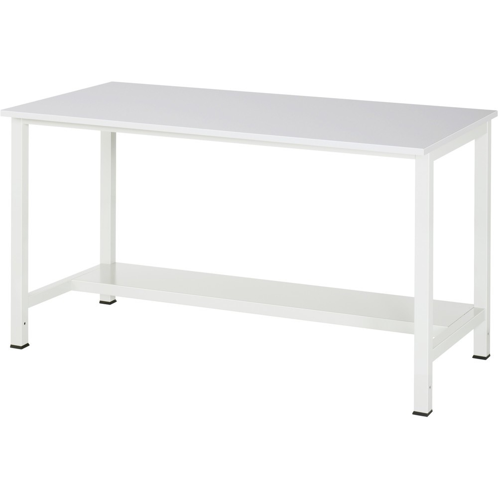 Produktabbildung Nr. 1: RAU Werktisch 900 mit Ablageboden Tiefe 320 mm, HxBxT 825 x 1.500 x 800 mm, Arbeitplatte EGB-Melamin-Belag