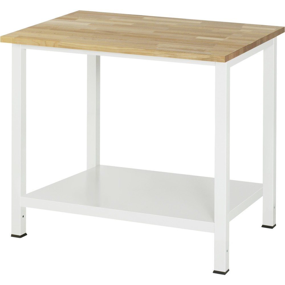 Produktabbildung Nr. 1: RAU Werktisch 900 mit Ablageboden Tiefe 650 mm, HxBxT 825 x 1.000 x 800 mm, Arbeitplatte Buche-Massiv