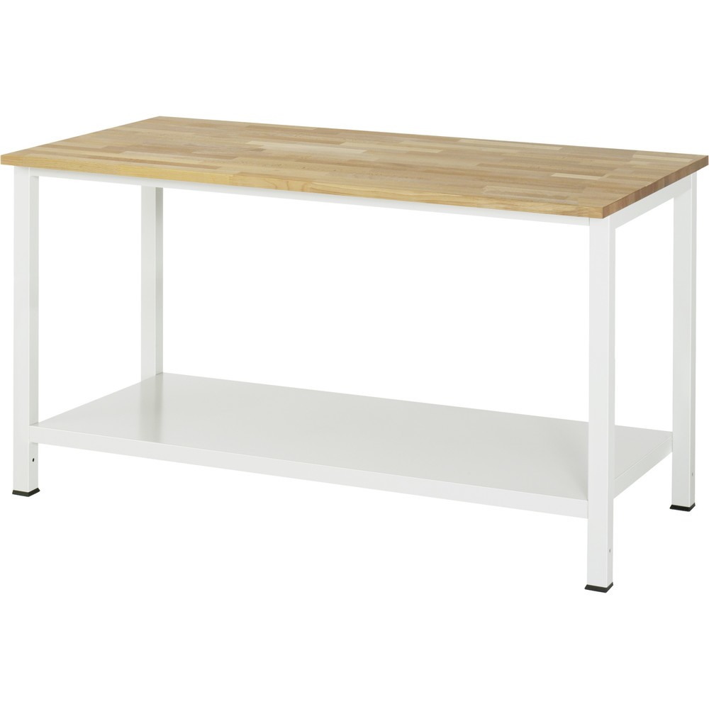 Produktabbildung Nr. 1: RAU Werktisch 900 mit Ablageboden Tiefe 650 mm, HxBxT 825 x 1.500 x 800 mm, Arbeitplatte Buche-Massiv