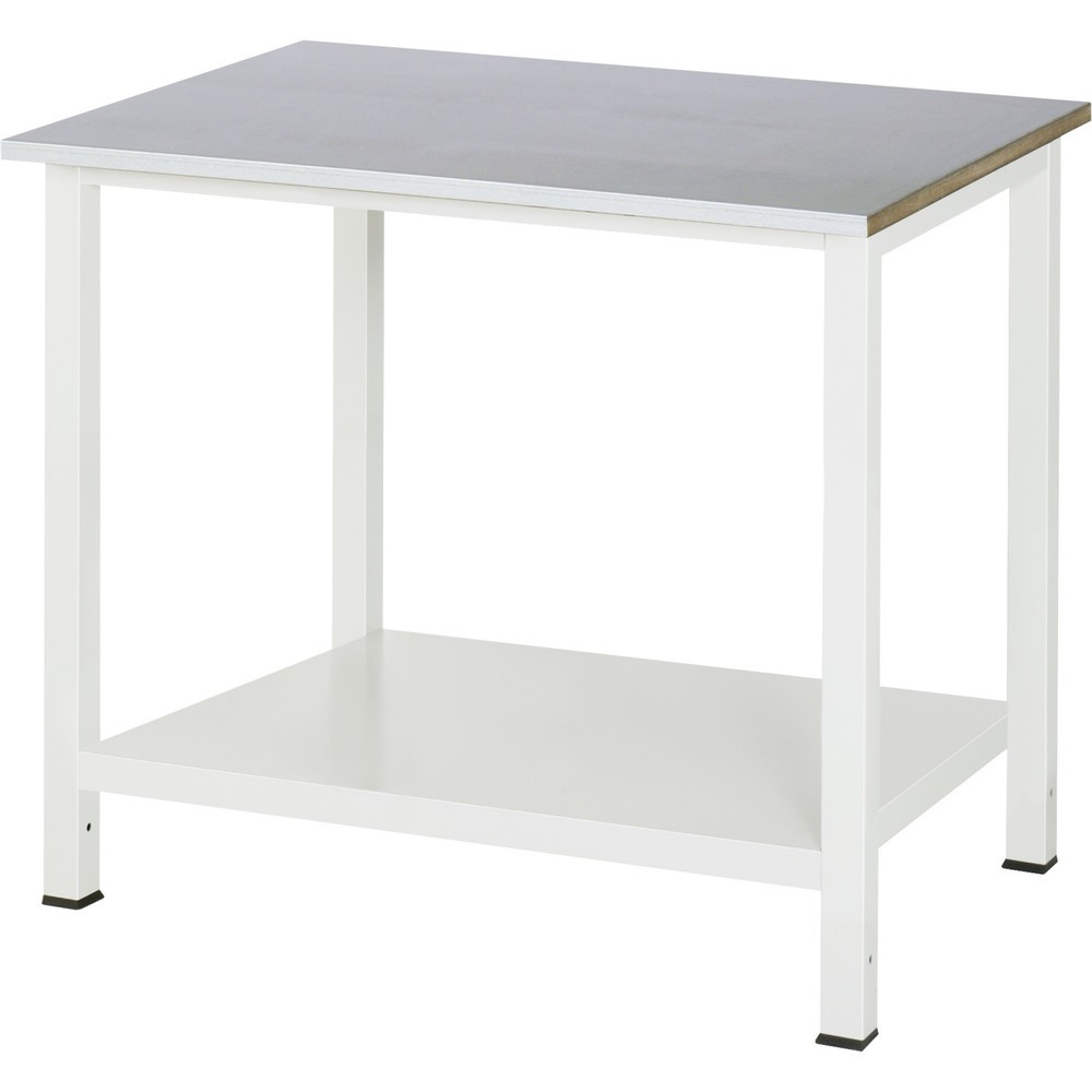 Produktabbildung Nr. 1: RAU Werktisch 900 mit Ablageboden Tiefe 650 mm, HxBxT 825 x 1.000 x 800 mm, Arbeitplatte Stahlblech-Belag