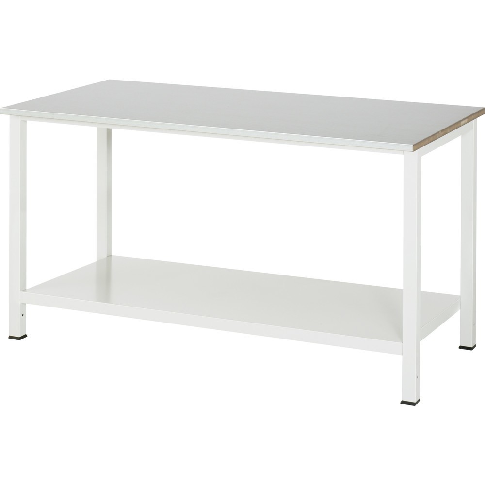 Produktabbildung Nr. 1: RAU Werktisch 900 mit Ablageboden Tiefe 650 mm, HxBxT 825 x 1.500 x 800 mm, Arbeitplatte Stahlblech-Belag