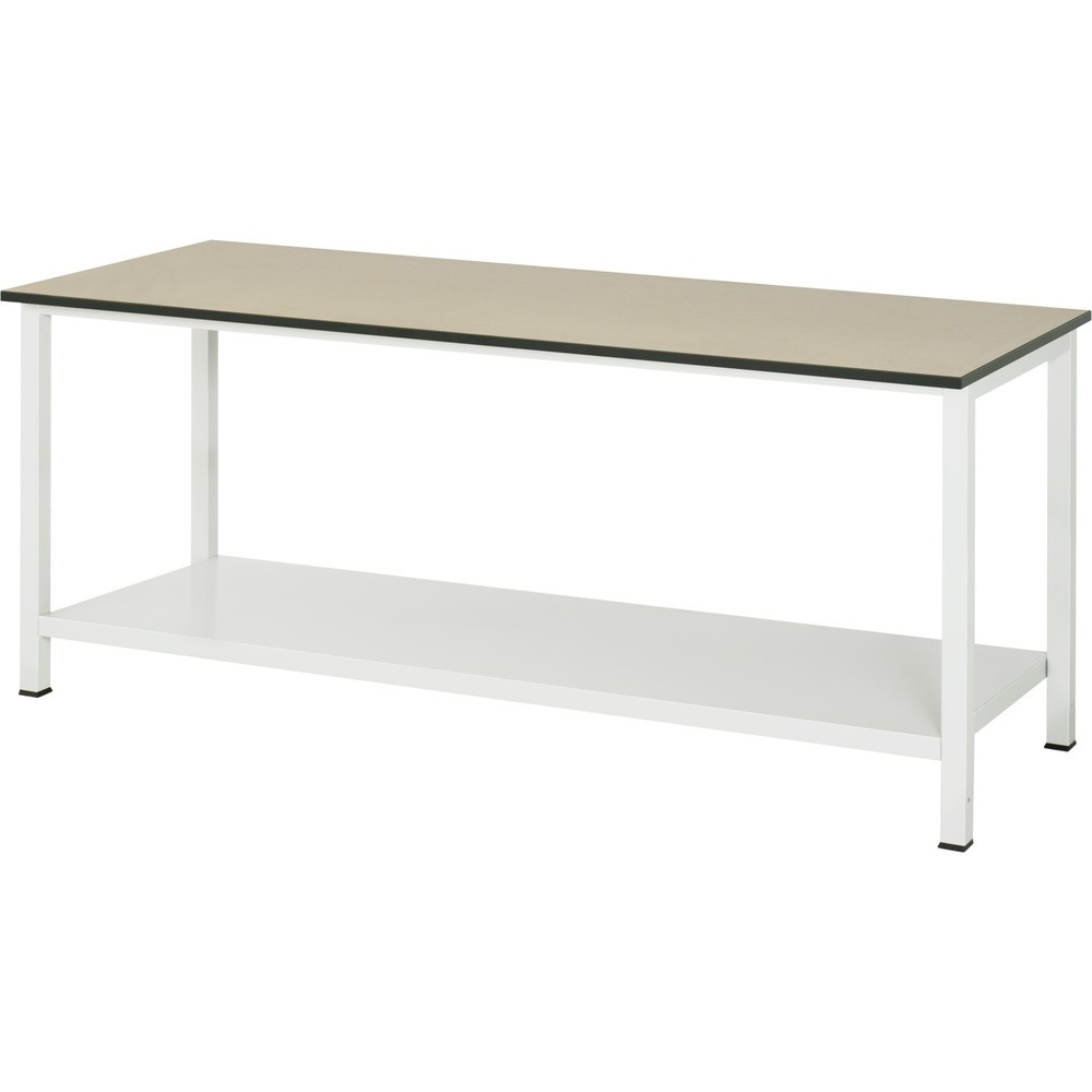 Produktabbildung Nr. 1: RAU Werktisch 900 mit Ablageboden Tiefe 650 mm, HxBxT 825 x 2.500 x 800 mm, MDF Arbeitsplatte