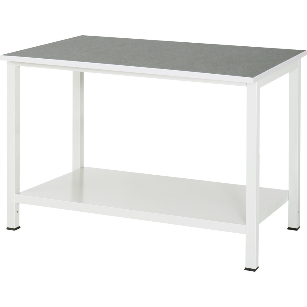 Produktabbildung Nr. 1: RAU Werktisch 900 mit Ablageboden Tiefe 650 mm, HxBxT 825 x 1.250 x 800 mm, Arbeitplatte Universal-/Linoleum-Belag