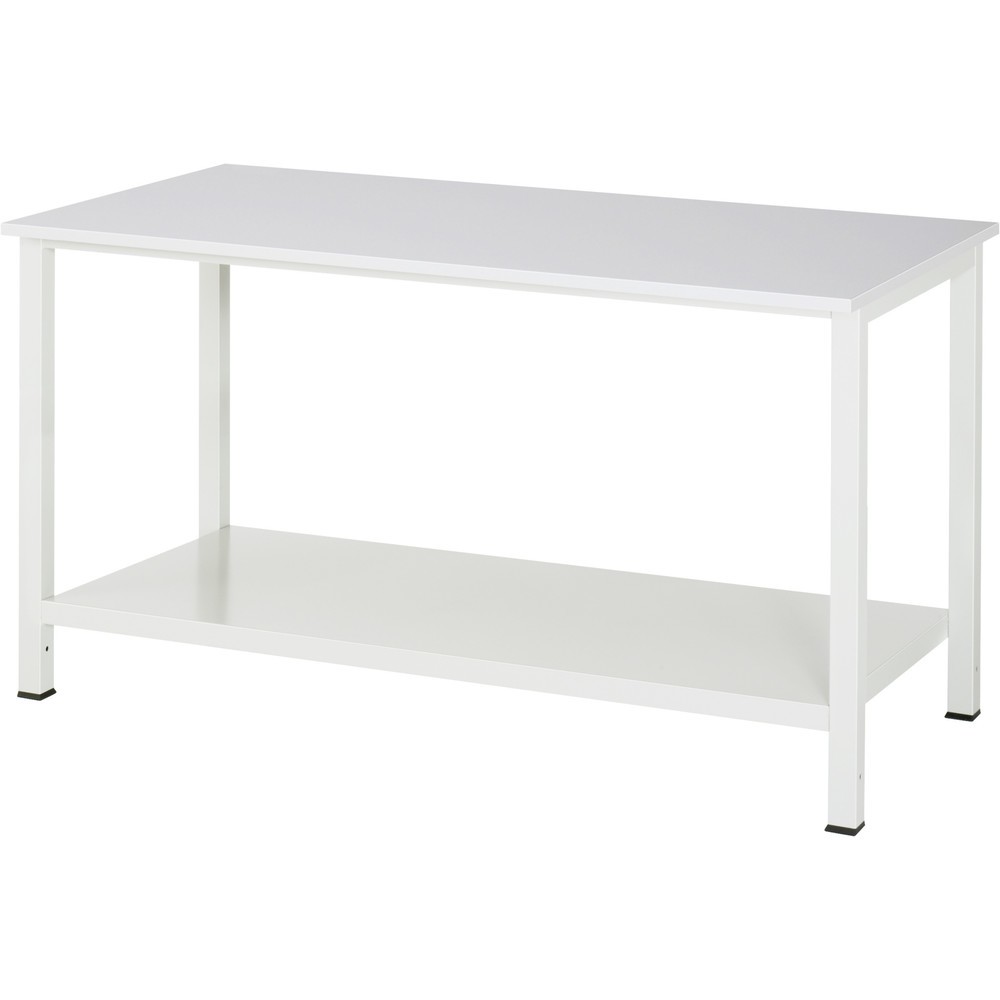 Produktabbildung Nr. 1: RAU Werktisch 900 mit Ablageboden Tiefe 650 mm, HxBxT 825 x 1.500 x 800 mm, Arbeitplatte EGB-Melamin-Belag