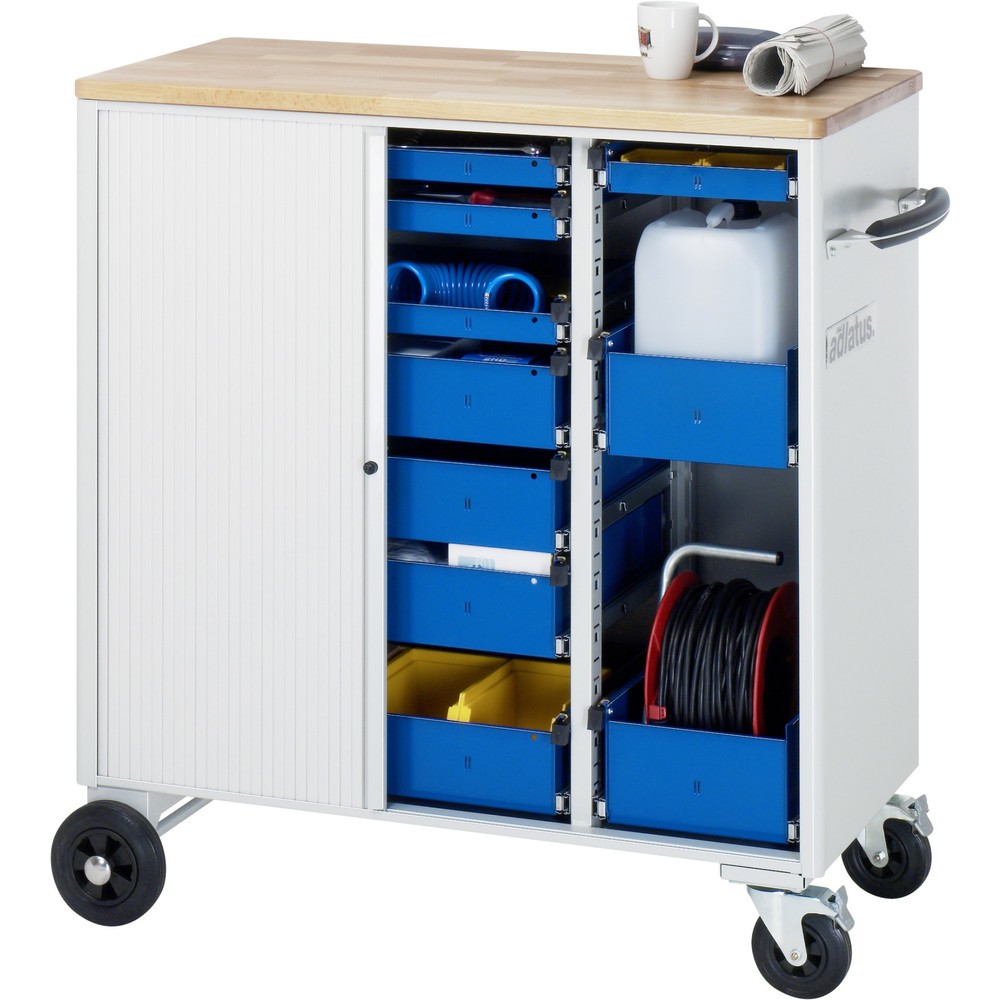 Produktabbildung Nr. 3: RAU Werkzeugwagen Serie adlatus, HxBxT 1.080 x 1.025 x 520 mm, 10 Schubladen 4 x 65, 4 x 130, 2 x 150 mm, Arbeitsplatte Buche