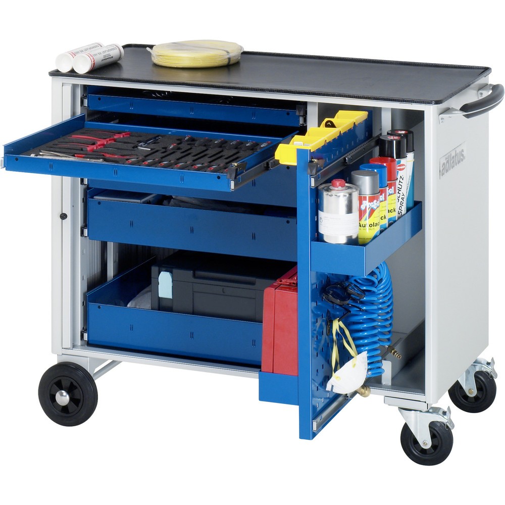 Produktabbildung Nr. 1: RAU Werkzeugwagen Serie adlatus, HxBxT 890 x 1.025 x 520 mm, 5 Schubladen 2 x 40, 3 x 105 mm, Arbeitsplatte Metall