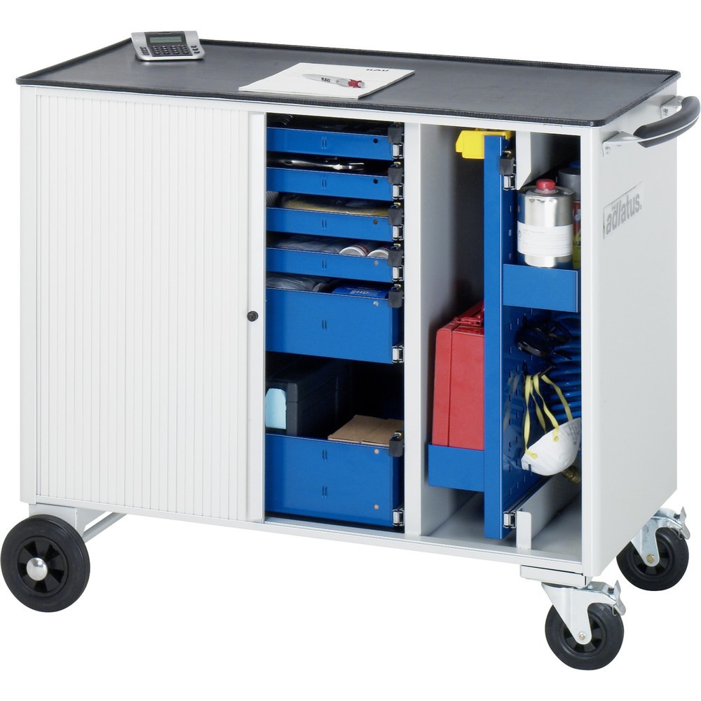 Produktabbildung Nr. 3: RAU Werkzeugwagen Serie adlatus, HxBxT 890 x 1.025 x 520 mm, 6 Schubladen 4 x 40, 1 x 105, 1 x 130 mm, Arbeitsplatte Metall