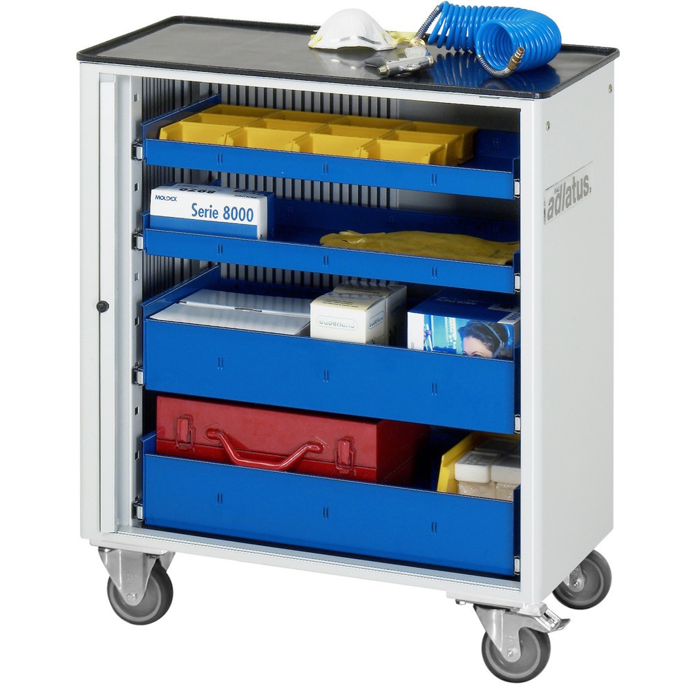 Produktabbildung: RAU Werkzeugwagen Serie adlatus 700, HxBxT 860 x 725 x 400 mm, 4 Schubladen ohne Einzelsicherung, 2 x 40, 2 x 105 mm, Arbeitsplatte Metall