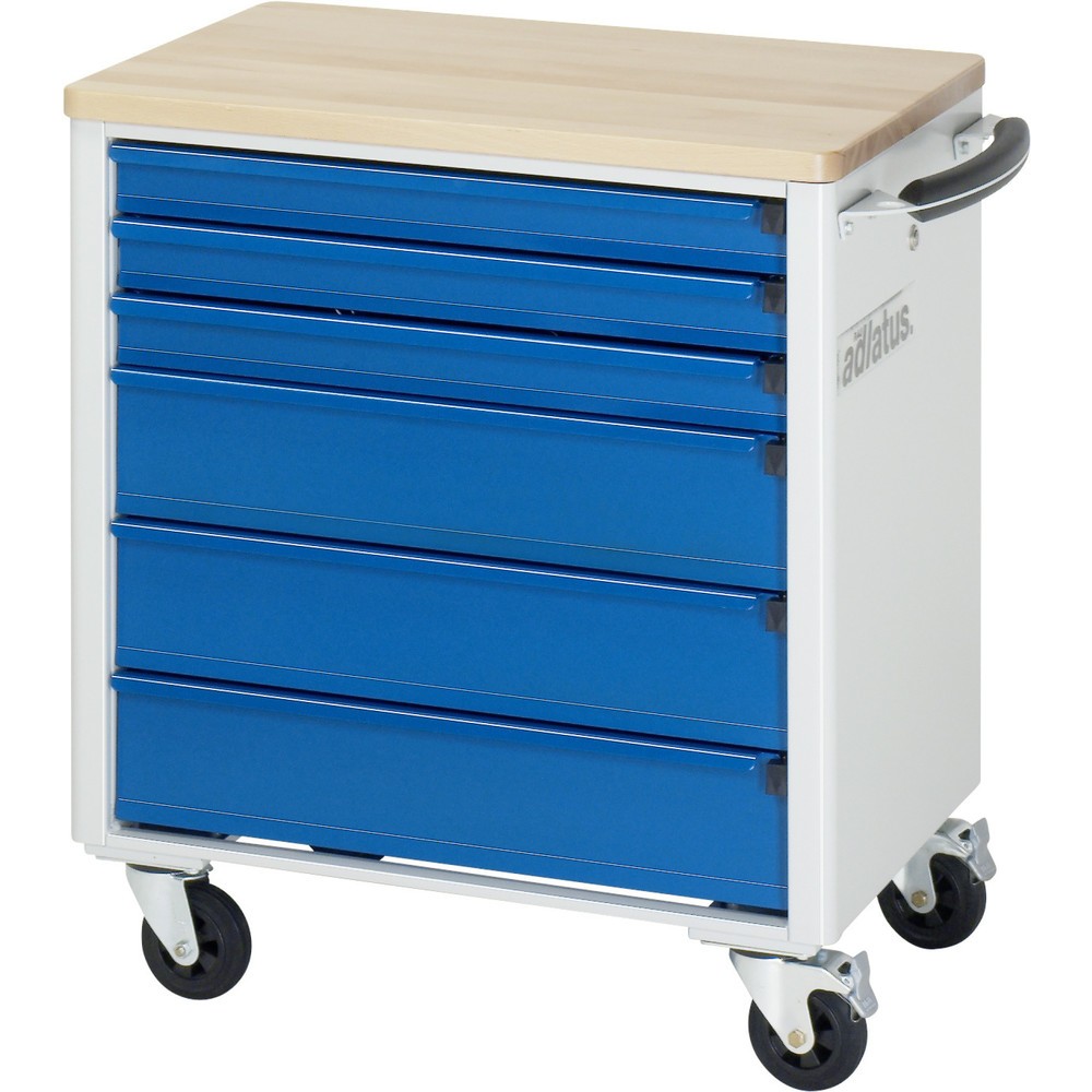 Produktabbildung Nr. 3: RAU Werkzeugwagen Serie adlatus 700, HxBxT 790 x 700 x 510 mm, 6 Schubladen 3 x 65, 3 x 130 mm, Arbeitsplatte Buche
