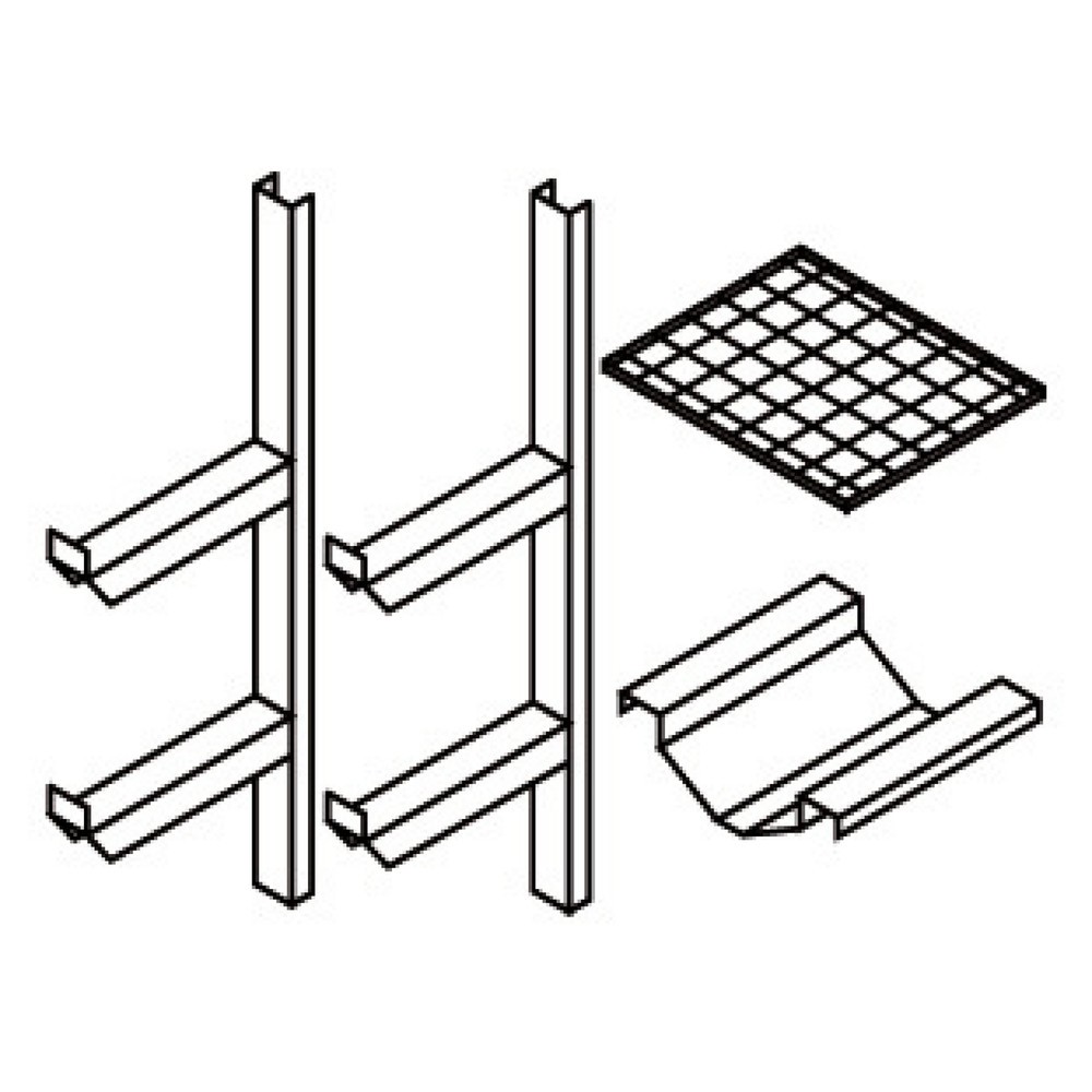Illustration du produit: Rayonnage à fûts pour dépôt de produits dangereux en tôle d’acier, rayonnage à fûts et étagère grillagée
