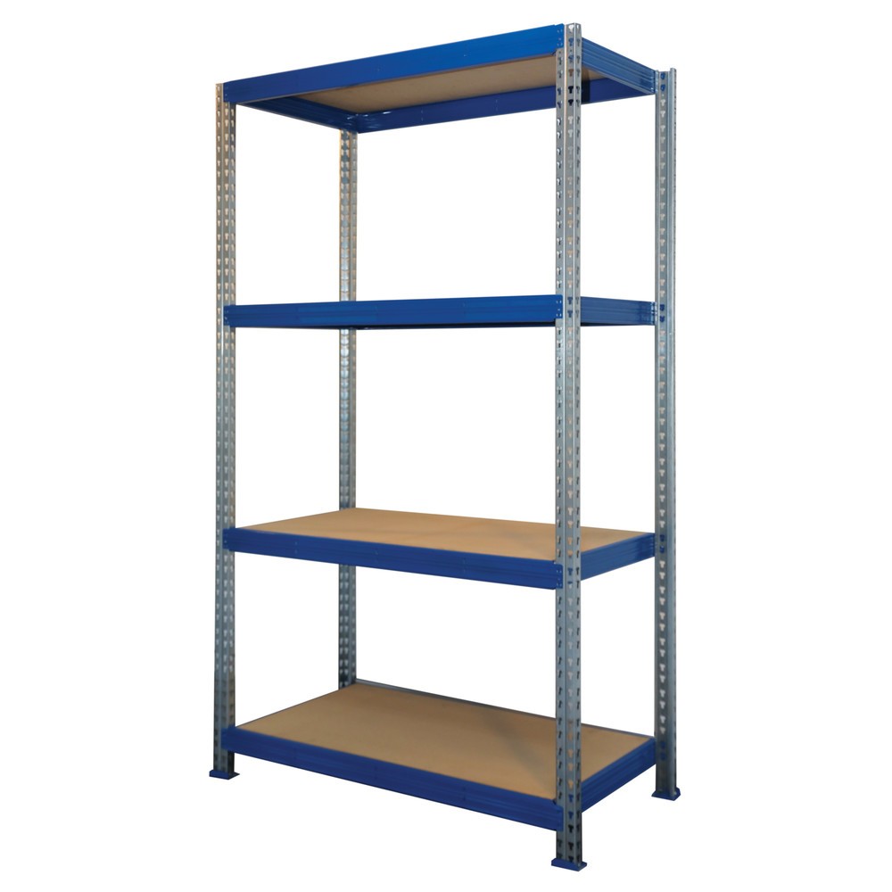 Illustration du produit: Rayonnage pour charges lourdes à grande portée, module de base, charge par tablette 600 kg, bleu, HxlxP 2.000 x 1.600 x 800 mm
