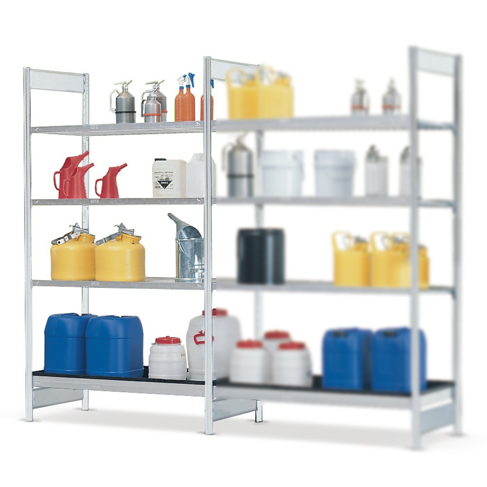 Illustration du produit: Rayonnage à matières dangereuses asecos®, pour liquides dangereux pour les eaux et agressifs, 1 bac collecteur 28 l, travée de base