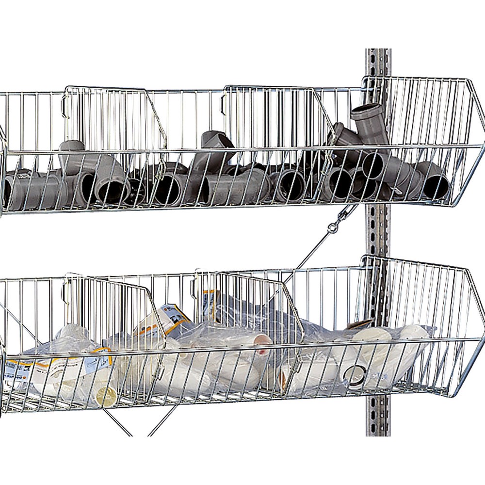 Produktabbildung Nr. 2: Rayonnage à tablettes SCHULTE avec paniers à mailles grossières, travée de base, HxlxP 2 300 x 1 000 x 500 mm, CT 150 kg