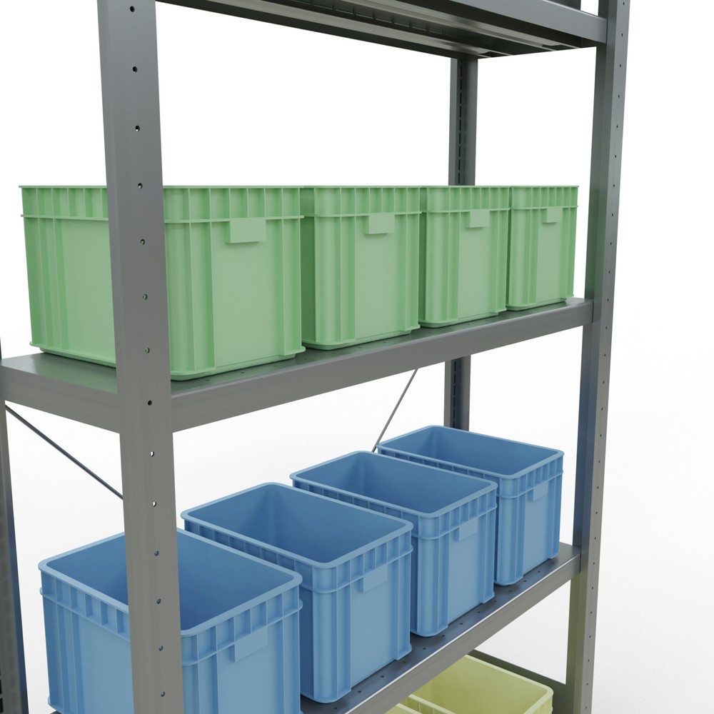 Produktabbildung Nr. 4: SCHULTE Rayonnage à tablettes galvanisé avec 5 tablettes en tôle d’acier, charge par tablette 330 kg, HxlxP 2 000 x 1 060 x 336 mm