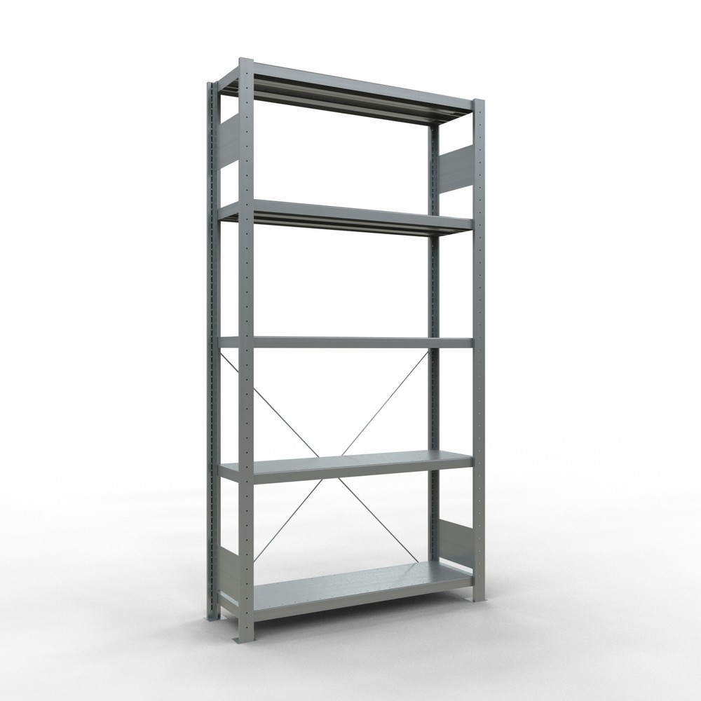 Illustration du produit: SCHULTE Rayonnage à tablettes galvanisé avec 5 tablettes en tôle d’acier, charge par tablette 330 kg, HxlxP 2 000 x 1 060 x 336 mm