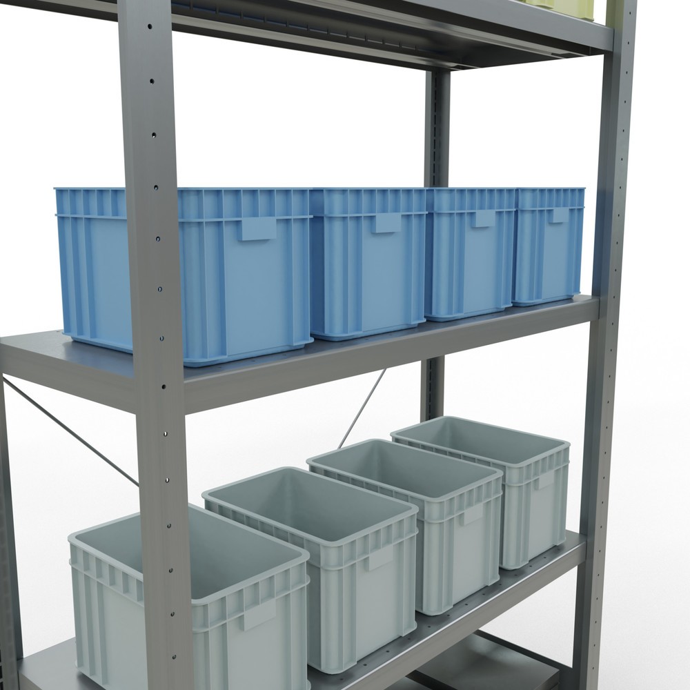 Produktabbildung Nr. 4: SCHULTE Rayonnage à tablettes galvanisé avec 5 tablettes en tôle d’acier, charge par tablette 330 kg, HxlxP 2 000 x 1 060 x 436 mm