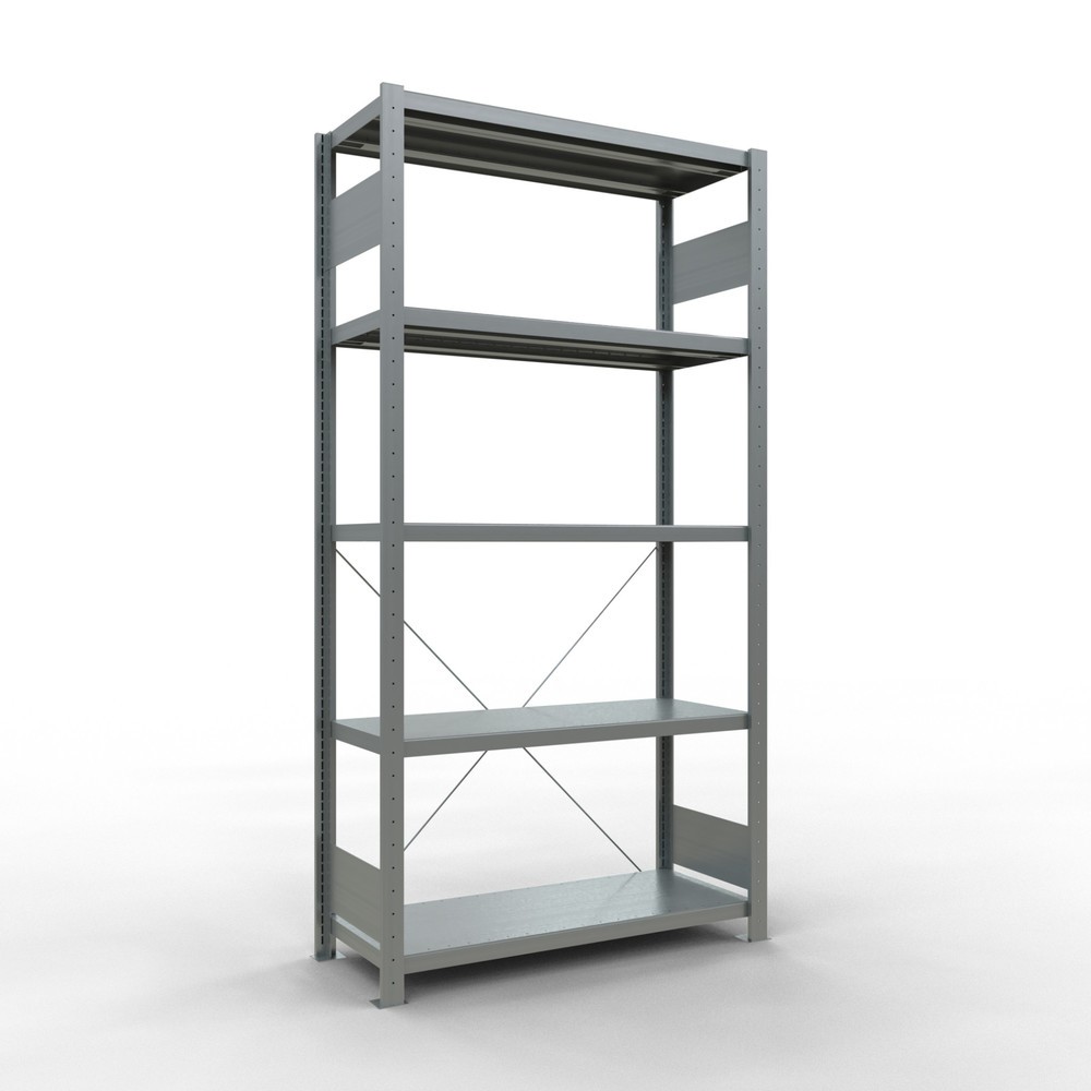 Illustration du produit: SCHULTE Rayonnage à tablettes galvanisé avec 5 tablettes en tôle d’acier, charge par tablette 330 kg, HxlxP 2 000 x 1 060 x 436 mm