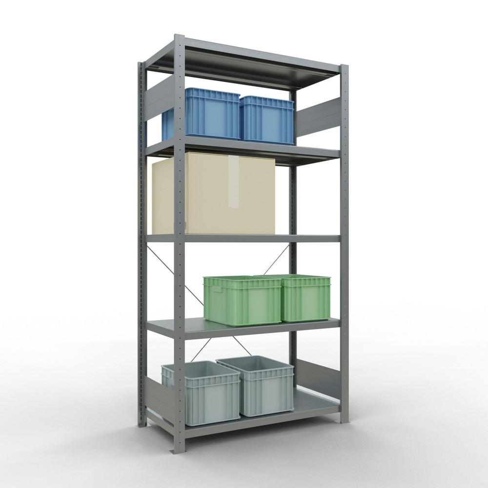 Produktabbildung Nr. 3: SCHULTE Rayonnage à tablettes galvanisé avec 5 tablettes en tôle d’acier, charge par tablette 330 kg, HxlxP 2 000 x 1 060 x 536 mm