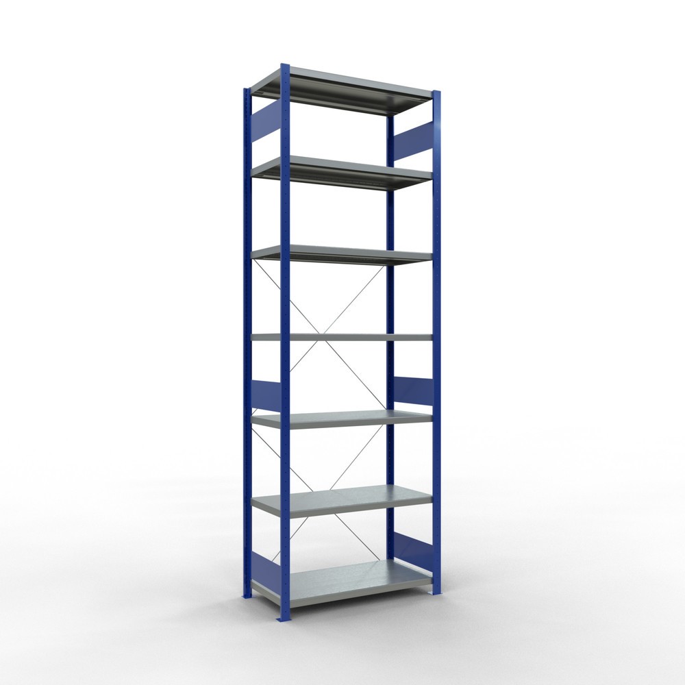 Illustration du produit: SCHULTE Rayonnage à tablettes, bleu gentiane / galvanisé, charge par tablette 330 kg, HxlxP 3 000 x 1 060 x 536 mm