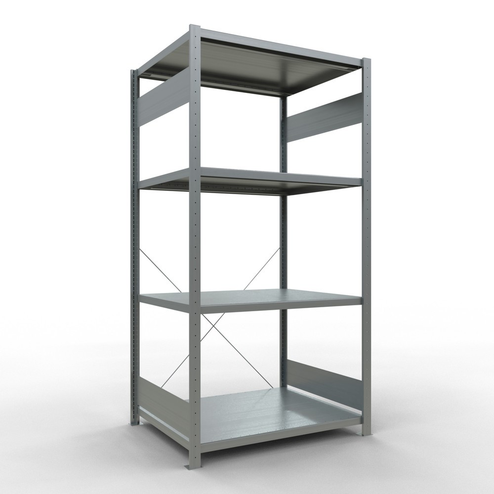 Illustration du produit: SCHULTE Rayonnage à tablettes galvanisé avec 5 tablettes en tôle d’acier, charge par tablette 330 kg, HxlxP 2 000 x 1 060 x 836 mm