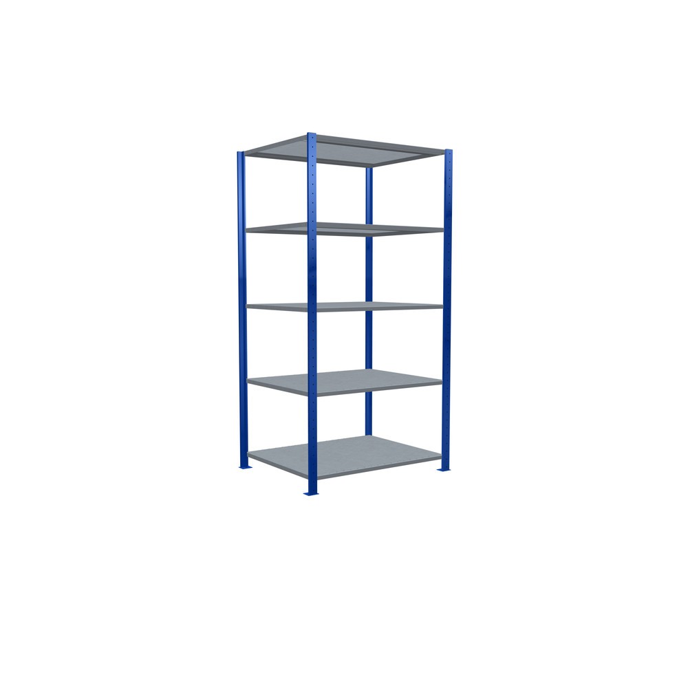 Produktabbildung Nr. 2: SCHULTE Rayonnage à tablettes, bleu gentiane / galvanisé, avec 5 tablettes en tôle d’acier, charge par tablette 330 kg, HxlxP 2 000 x 1 060 x 836 mm