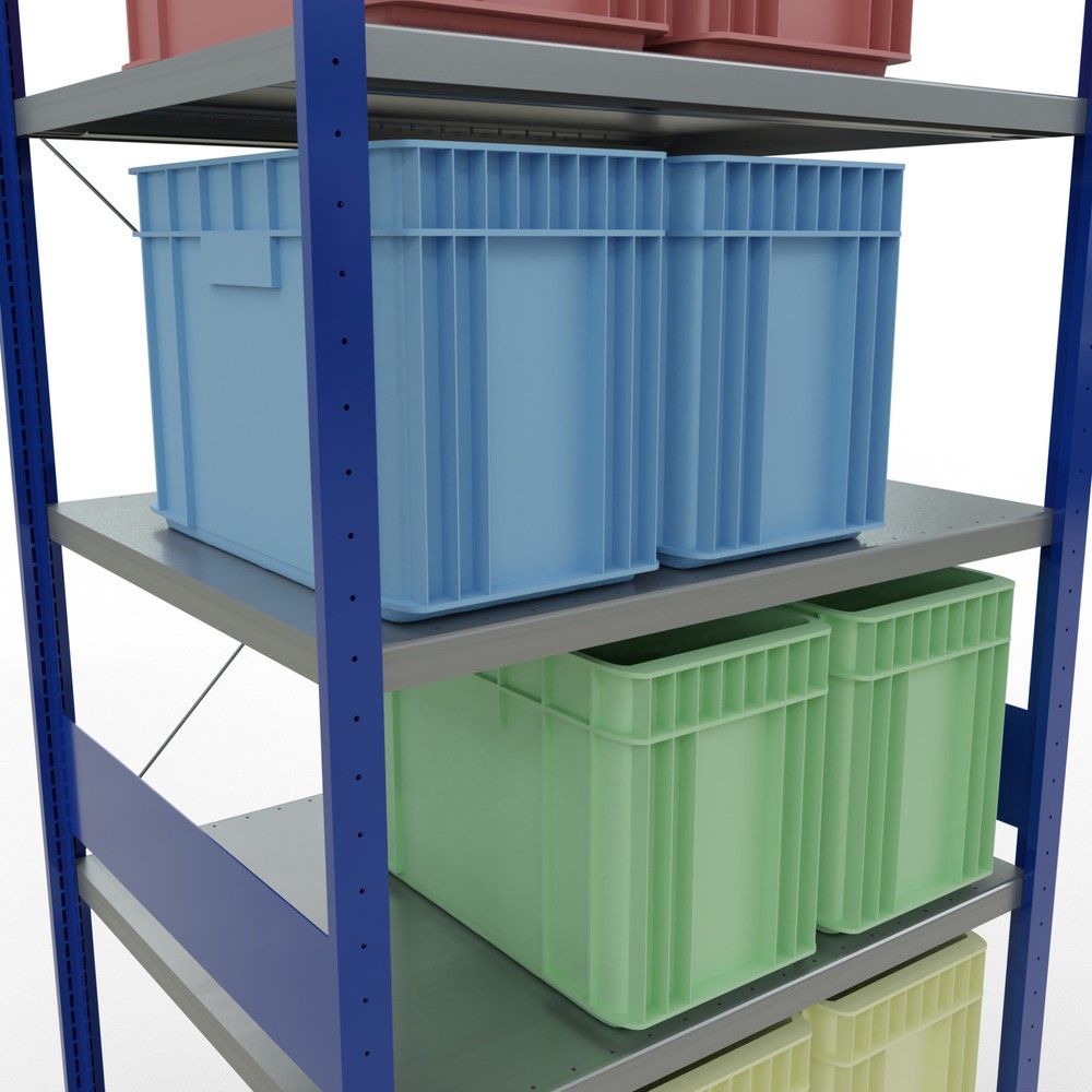 Produktabbildung Nr. 4: SCHULTE Rayonnage à tablettes, bleu gentiane / galvanisé, charge par tablette 330 kg, HxlxP 3 000 x 1 060 x 836 mm