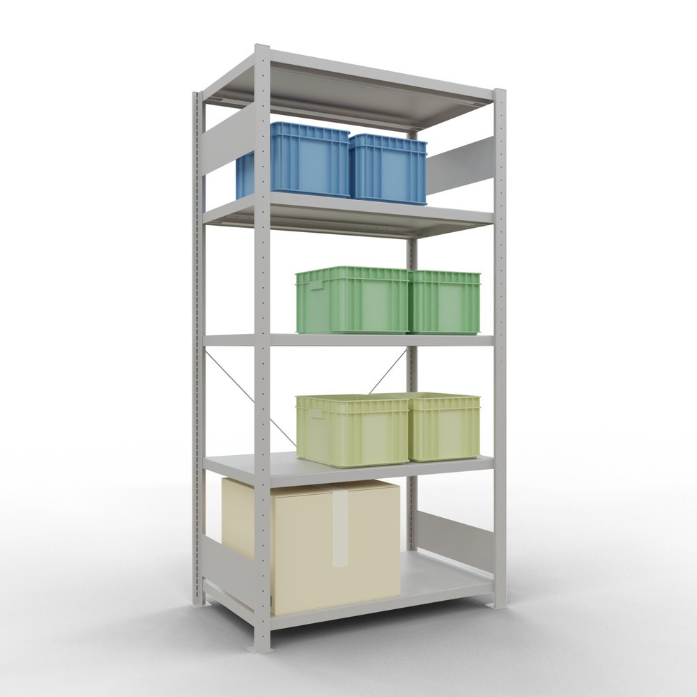 Produktabbildung Nr. 3: SCHULTE Rayonnage à tablettes gris clair avec 5 tablettes en tôle d’acier, charge par tablette 330 kg, HxlxP 2 000 x 1 060 x 636 mm