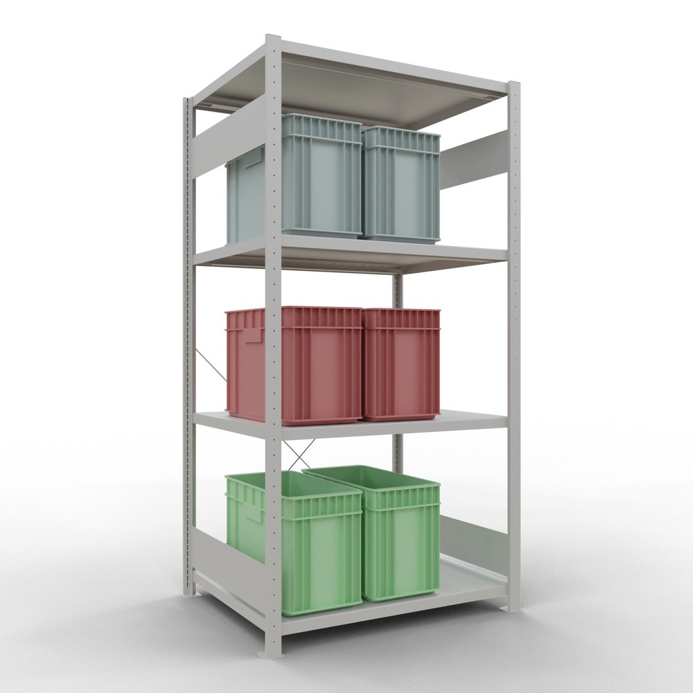 Produktabbildung Nr. 3: SCHULTE Rayonnage à tablettes gris clair avec 5 tablettes en tôle d’acier, charge par tablette 330 kg, HxlxP 2 000 x 1 060 x 836 mm