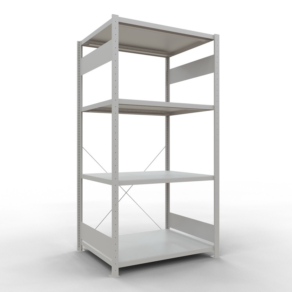 Illustration du produit: SCHULTE Rayonnage à tablettes gris clair avec 5 tablettes en tôle d’acier, charge par tablette 330 kg, HxlxP 2 000 x 1 060 x 836 mm