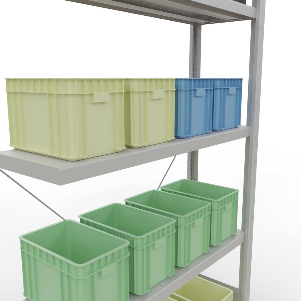 Produktabbildung Nr. 4: Rayonnage à tablettes SCHULTE, système à emboîter, travée auxiliaire, charge par tablette 330 kg, gris clair, HxlxP 2000 x 1000 x 300 mm