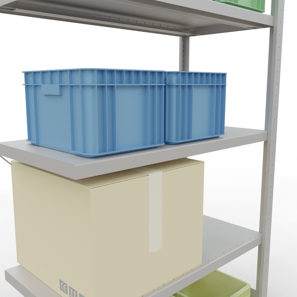 Produktabbildung Nr. 4: Rayonnage à tablettes SCHULTE, système à emboîter, travée auxiliaire, charge par tablette 330 kg, gris clair, HxlxP 2000 x 1000 x 500 mm