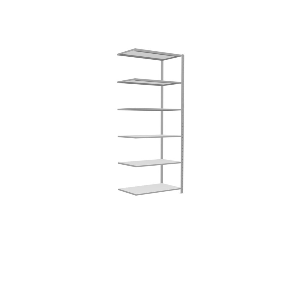Produktabbildung Nr. 2: Rayonnage à tablettes SCHULTE, système à emboîter, travée auxiliaire, charge par tablette 330 kg, gris clair, HxlxP 2500 x 1000 x 600 mm