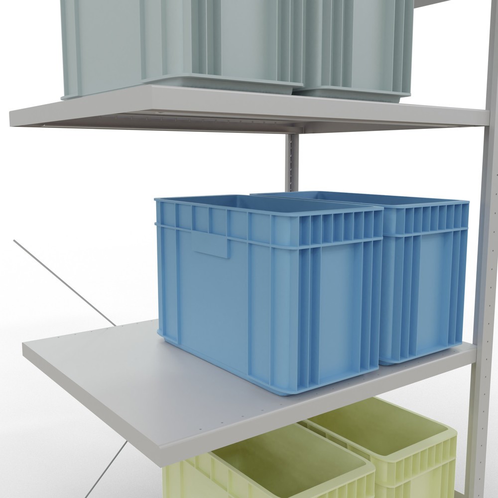Produktabbildung Nr. 4: Rayonnage à tablettes SCHULTE, système à emboîter, travée auxiliaire, charge par tablette 330 kg, gris clair, HxlxP 2000 x 1000 x 800 mm