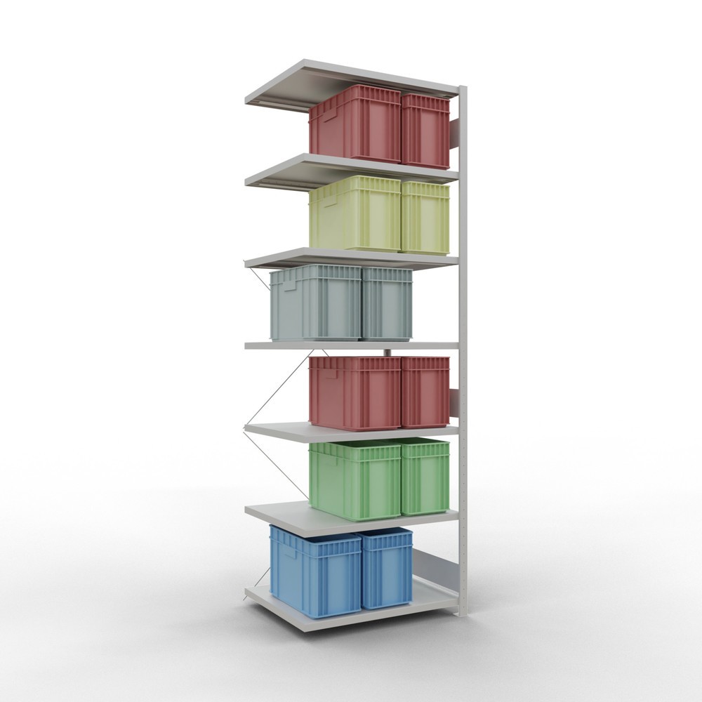 Produktabbildung Nr. 3: Rayonnage à tablettes SCHULTE, système à emboîter, travée auxiliaire, charge par tablette 330 kg, gris clair, H x l x P 3 000 x 1 000 x 800 mm