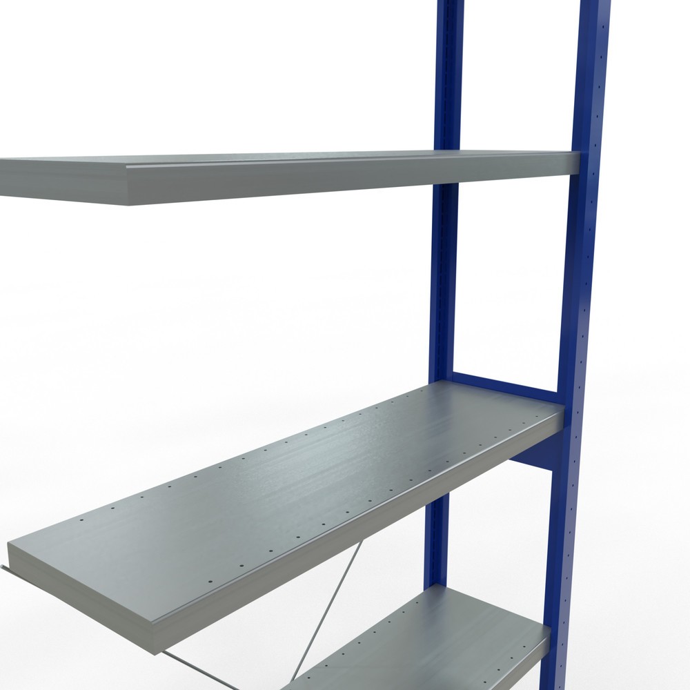 Produktabbildung Nr. 5: Rayonnage à tablettes SCHULTE, montage par enfichage, travée auxiliaire, charge par tablette 330 kg, bleu gentiane/galvanisé, H x l x P 2 500 x 1 000 x 300 mm