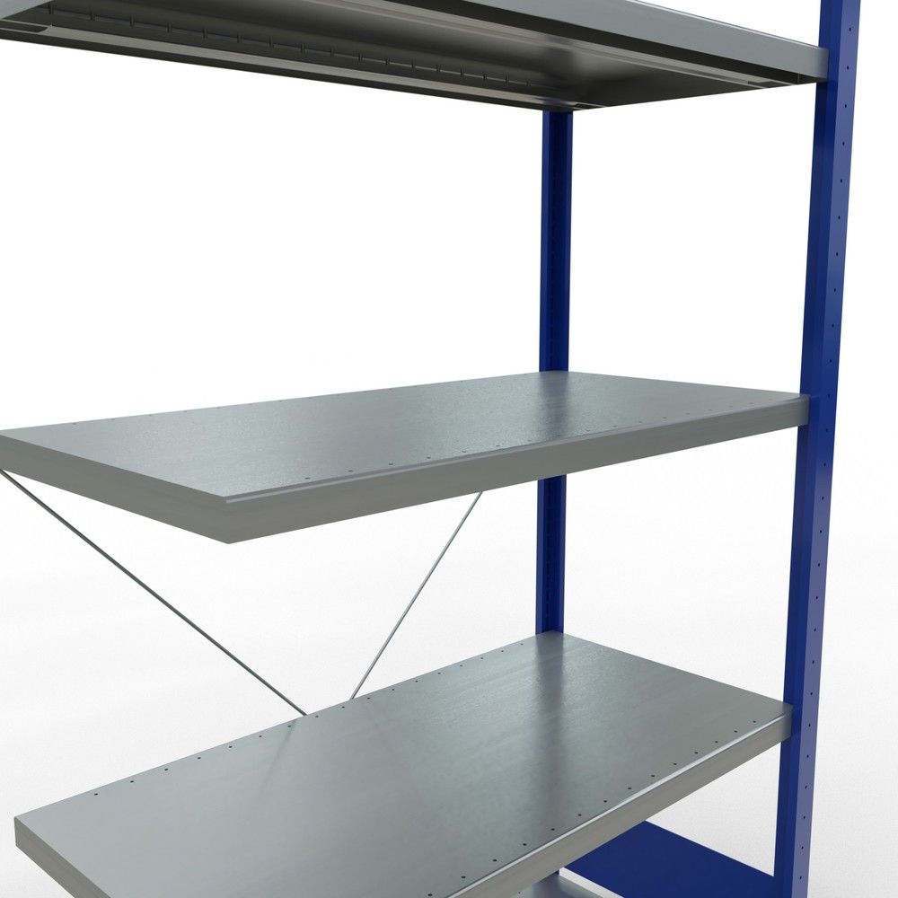 Produktabbildung Nr. 5: Rayonnage à tablettes SCHULTE, montage par enfichage, travée auxiliaire, charge par tablette 330 kg, bleu gentiane/galvanisé, H x l x P 2000 x 1000 x 500 mm