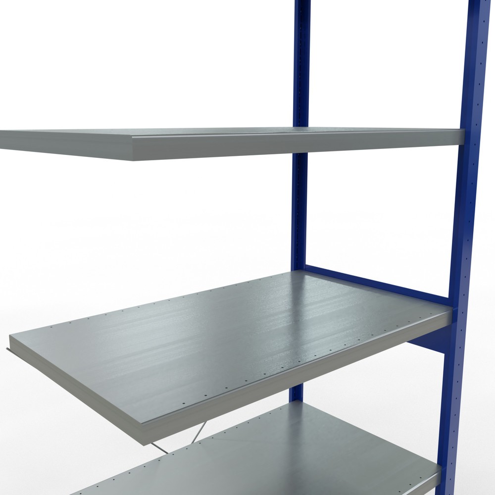 Produktabbildung Nr. 5: Rayonnage à tablettes SCHULTE, montage par enfichage, travée auxiliaire, charge par tablette 330 kg, bleu gentiane/galvanisé, H x l x P 2 500 x 1000 x 600 mm